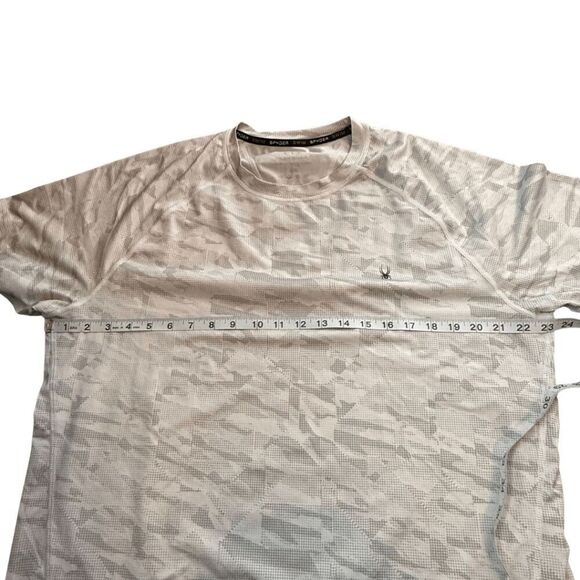 Sypder Men's Short Sleeve Camo Print UPF Swim Shirt Rash Guard Gray Size Large - Picture 6 of 7